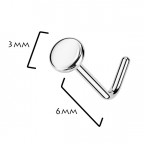 Piercing do nosa placka 3mm - TITAN