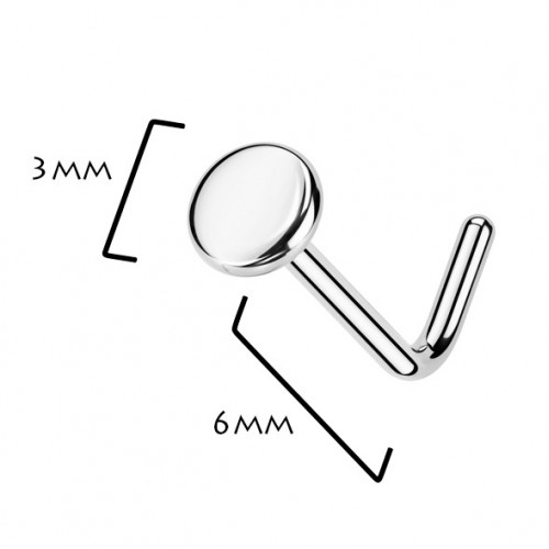Piercing do nosa placka 3mm - TITAN