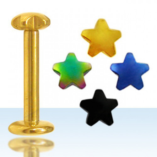 Piercing do brady - labreta hviezdička
