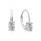 Strieborné náušnice s oválnym zirkónom