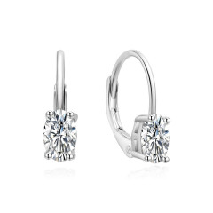 Strieborné náušnice s oválnym zirkónom