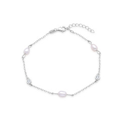 Strieborný náramok s prírodnými perlami