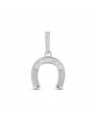 Strieborný prívesok - podkova so zirkónmi