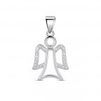 Strieborný prívesok anjelik so zirkónmi