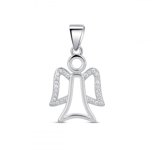 Strieborný prívesok anjelik so zirkónmi
