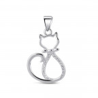 Strieborný prívesok mačička