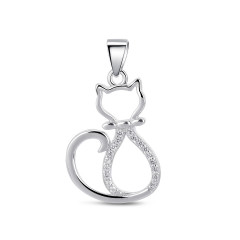 Strieborný prívesok mačička