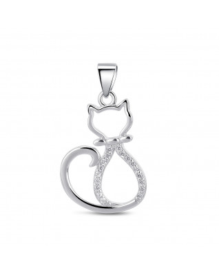 Strieborný prívesok mačička