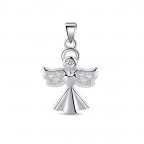 Strieborný prívesok anjelik so zirkónmi