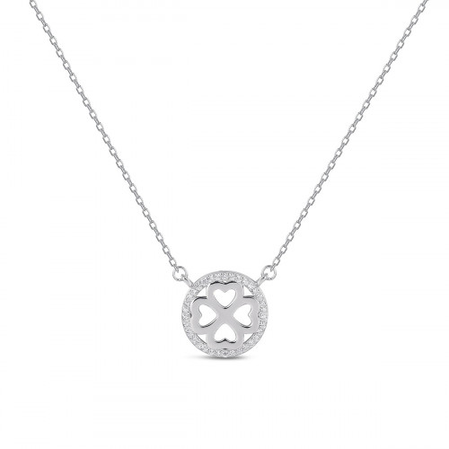 Strieborný náhrdelník štvorlístok