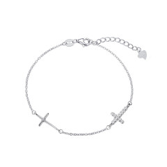 Dámsky strieborný náramok s krížikmi