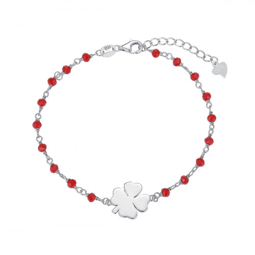 Strieborný náramok štvorlístok