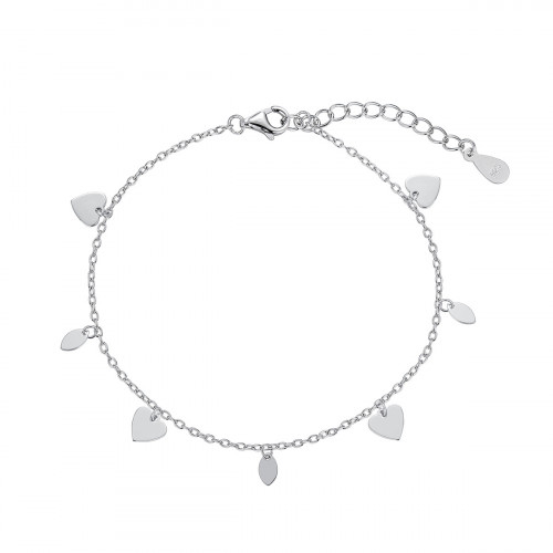 Dámsky strieborný náramok so srdiečkami