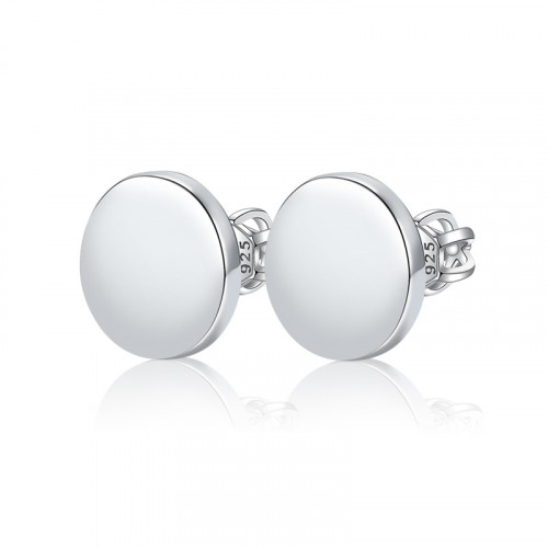 Strieborné skrutkovacie náušnice placky