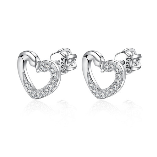 Strieborné skrutkovacie náušnice srdiečka