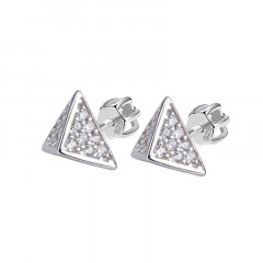 Strieborné skrutkovacie náušnice trojuholníky