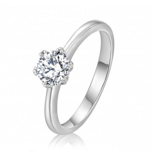 Strieborný zásnubný prsteň moissanit