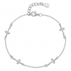 Dámsky strieborný náramok s krížikmi