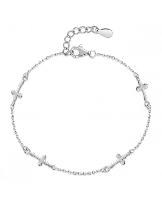 Dámsky strieborný náramok s krížikmi