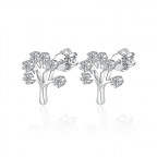 Strieborné náušnice strom života so zirkónmi