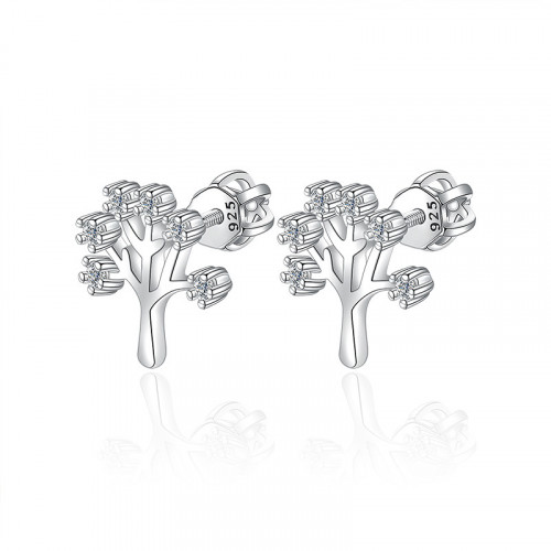 Strieborné náušnice strom života so zirkónmi