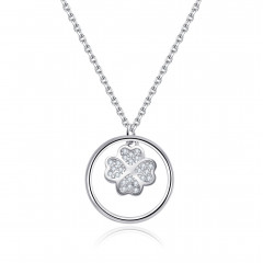 Strieborný náhrdelník štvorlístok