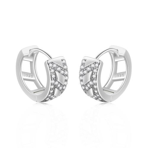 Strieborné náušnice krúžky so zirkónmi