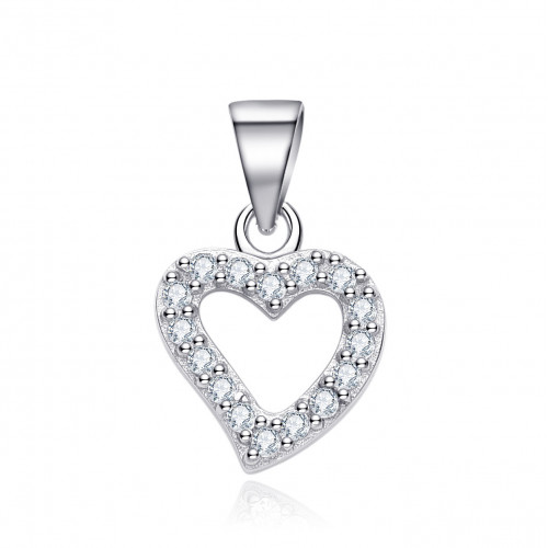 Strieborný prívesok srdiečko so zirkónmi