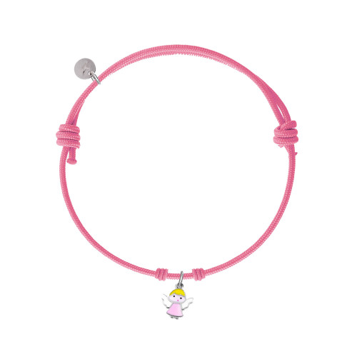 Detský textilný náramok so strieborným príveskom