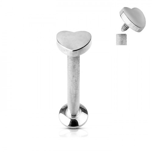 Piercing do brady - labreta, srdiečko