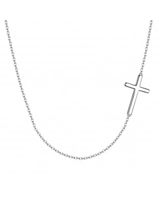 Strieborný retiazka s bočným krížikom