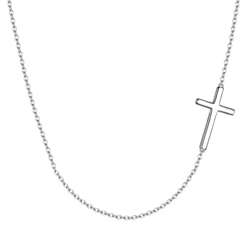 Strieborný retiazka s bočným krížikom