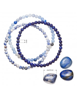 Náramky s minerálnymi kameňmi sodalít, avanturín a lapis lazuli