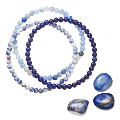 Náramky s minerálnymi kameňmi sodalít, avanturín a lapis lazuli