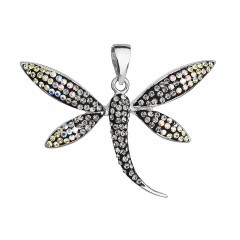 Strieborný prívesok vážka kryštály Crystals from Swarovski®