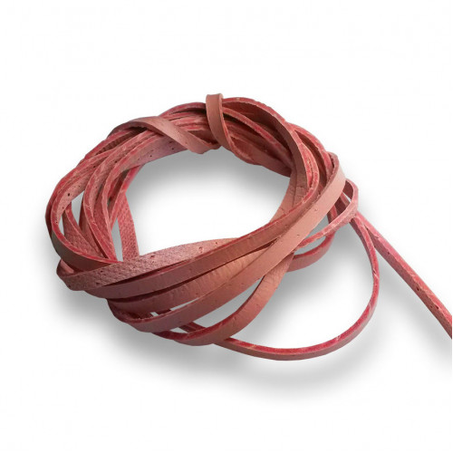 Rezaná kožená šnúrka ružová, hr. 2 mm, dĺžka 100 cm