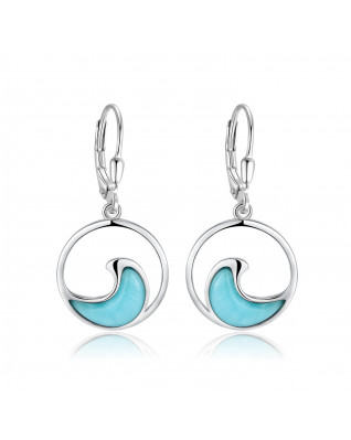 Strieborné náušnice s larimarom
