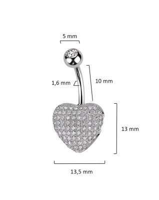 Piercing do pupku - srdiečko