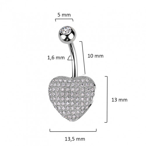 Piercing do pupíku - srdíčko