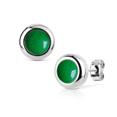 Oceľové náušnice Nefrit 6mm