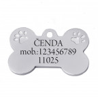 Oceľová psia známka - kosť VEĽKÁ