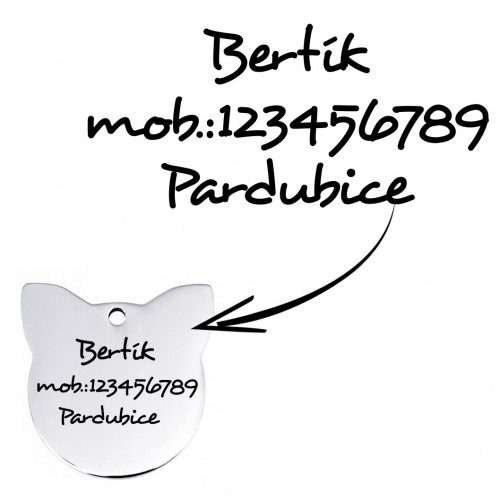 Oceľová mačacia známka