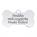 Oceľová psia známka - kosť, veľ. S