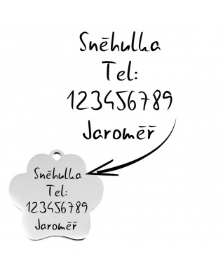 Oceľová psia známka - labka