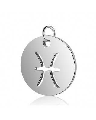 Drobný okrúhly oceľový prívesok - znamenie horoskopu