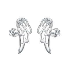 Strieborné skrutkovacie náušnice krídla