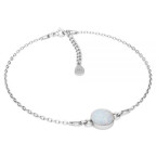Strieborný náramok s bielym opálom