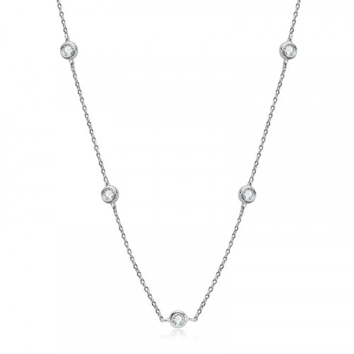 Strieborný náhrdelník s moissanitmi