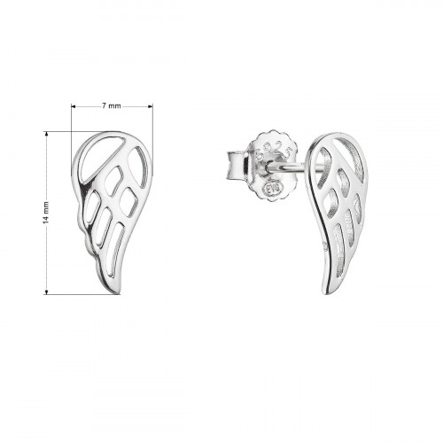 Strieborné náušnice kôstky krídla