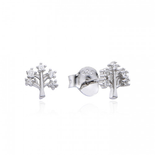 Strieborné náušnice strom života so zirkónmi